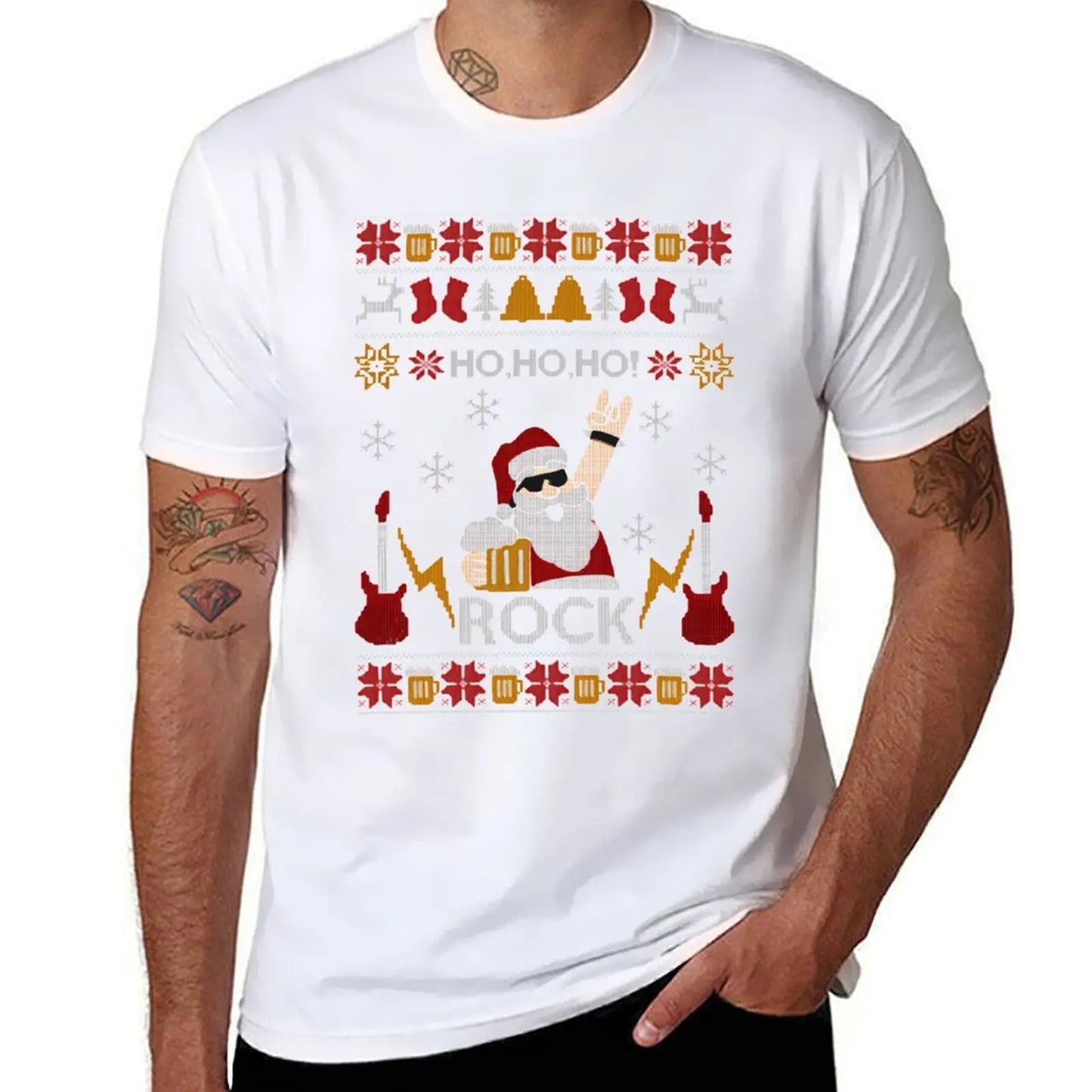 Ho Ho Santa Rock Christmas T-Shirt