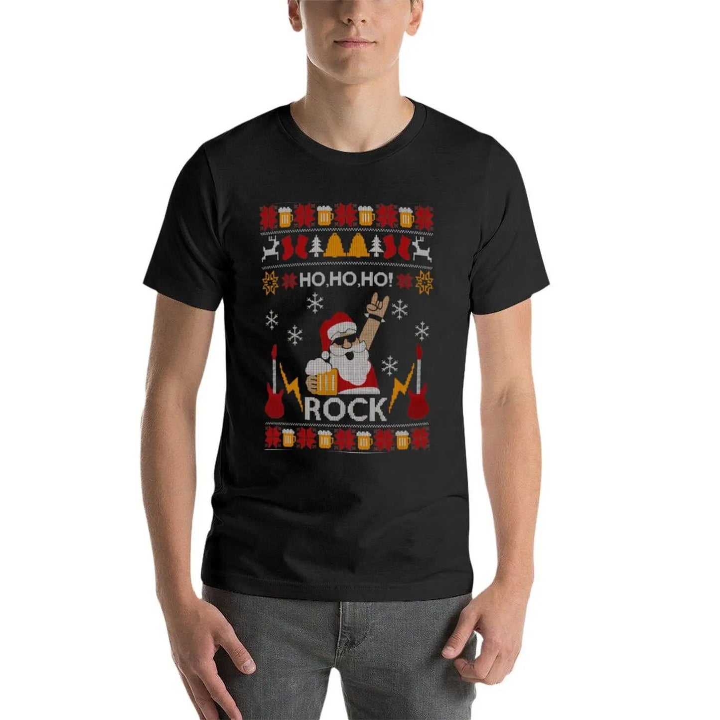 Ho Ho Santa Rock Christmas T-Shirt