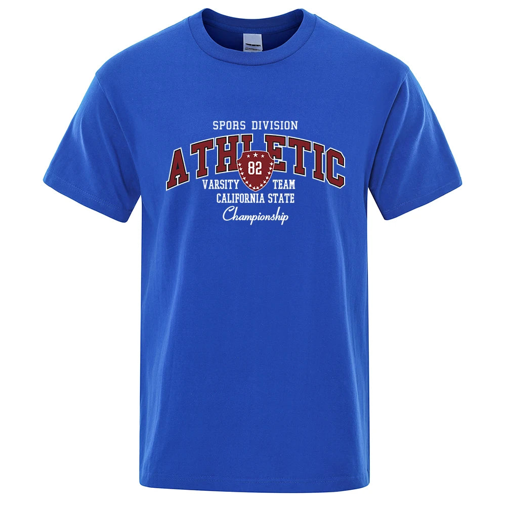 Athletic 82 Varsity Team California State Mens T-Shirt Summer