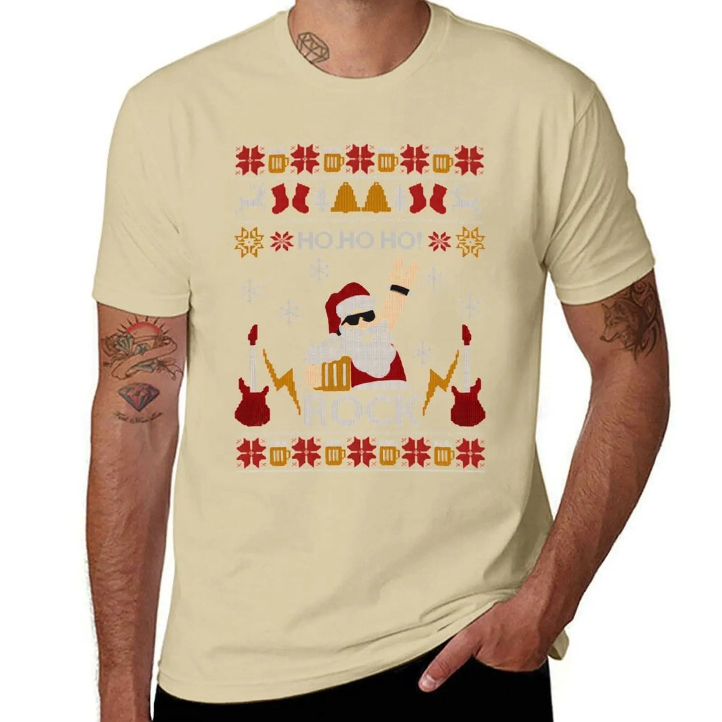 Ho Ho Santa Rock Christmas T-Shirt