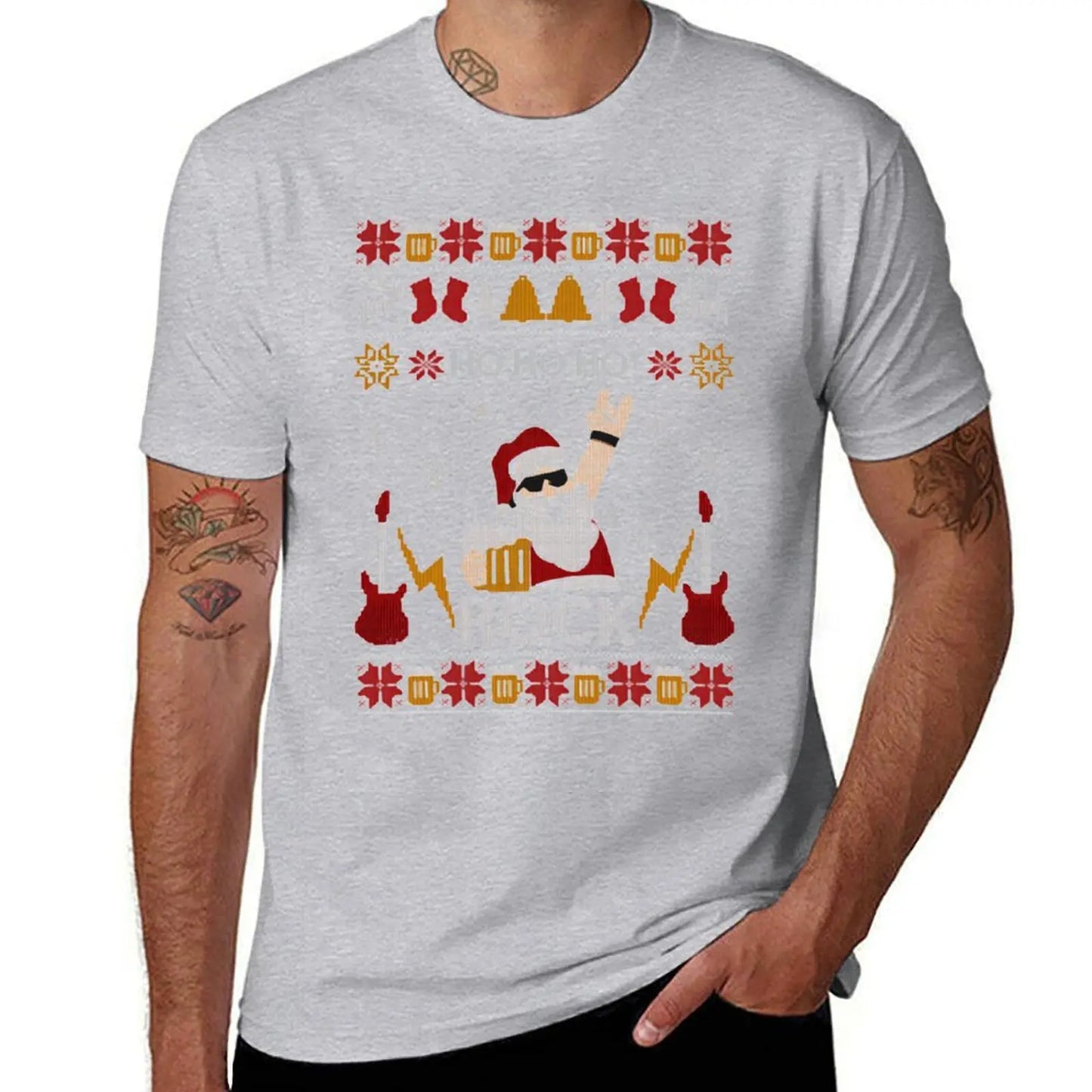 Ho Ho Santa Rock Christmas T-Shirt