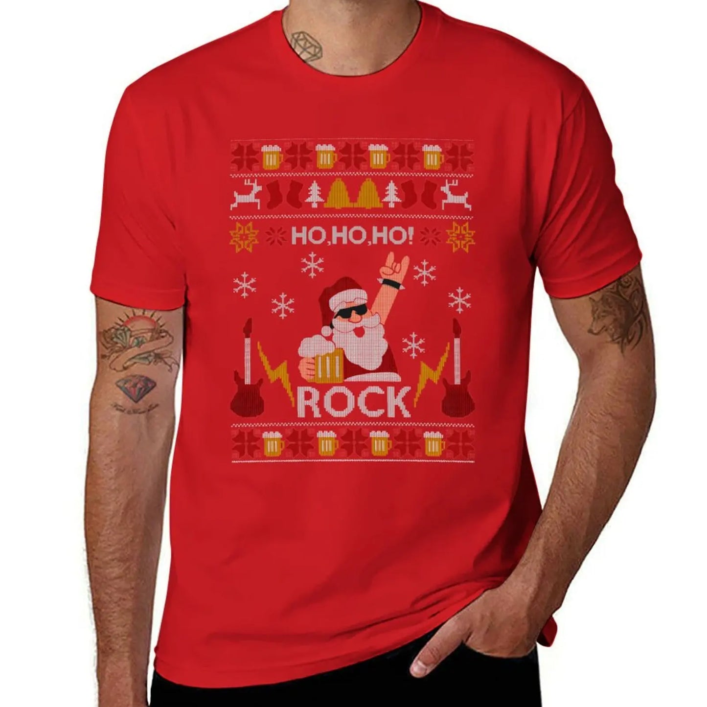 Ho Ho Santa Rock Christmas T-Shirt