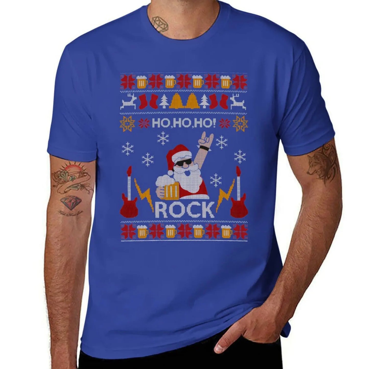 Ho Ho Santa Rock Christmas T-Shirt